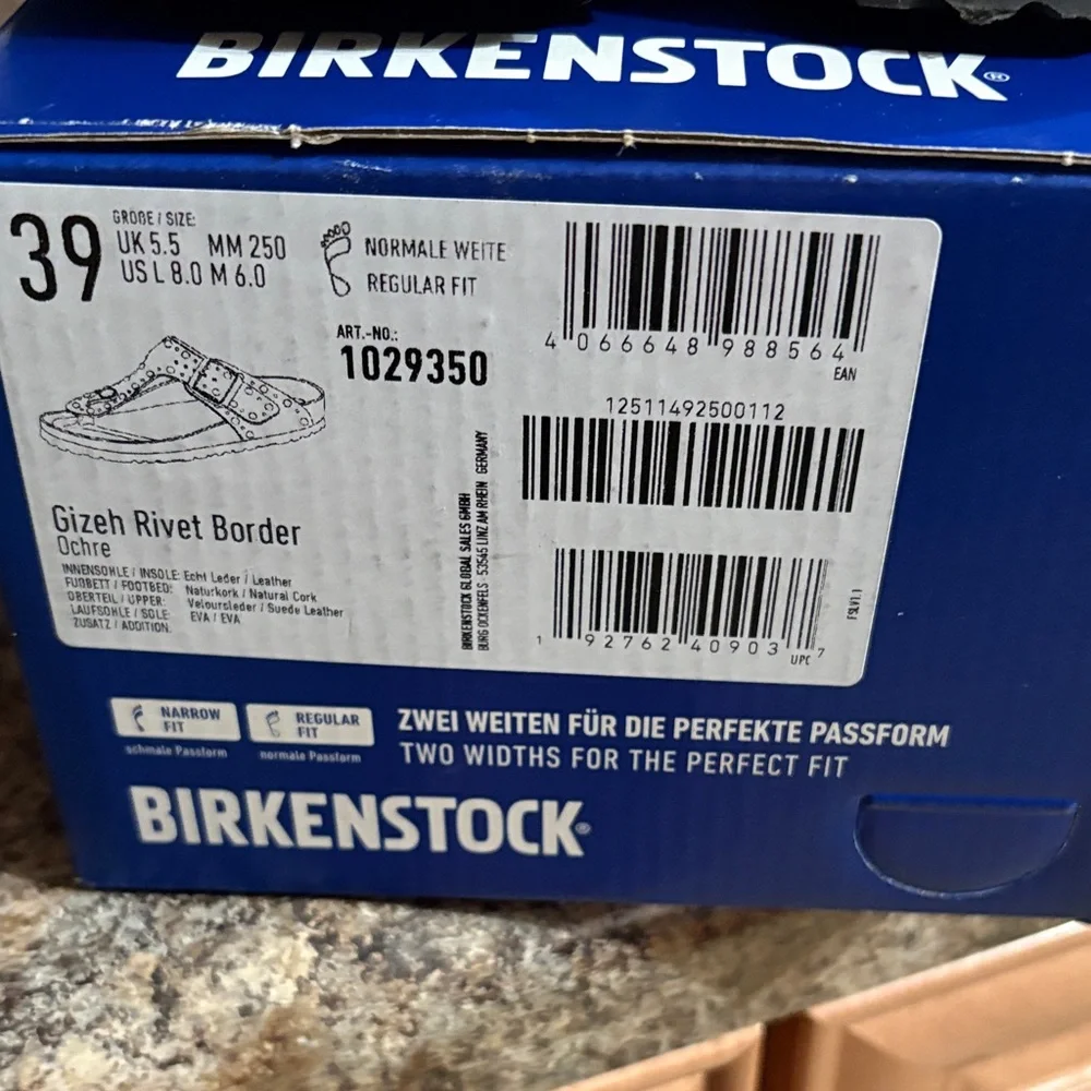 Birkenstock Gizeh Riveted Ochre Sandals - Picture 2 of 5